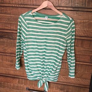 🍀 OLDNAVY striped long sleeve, green and white